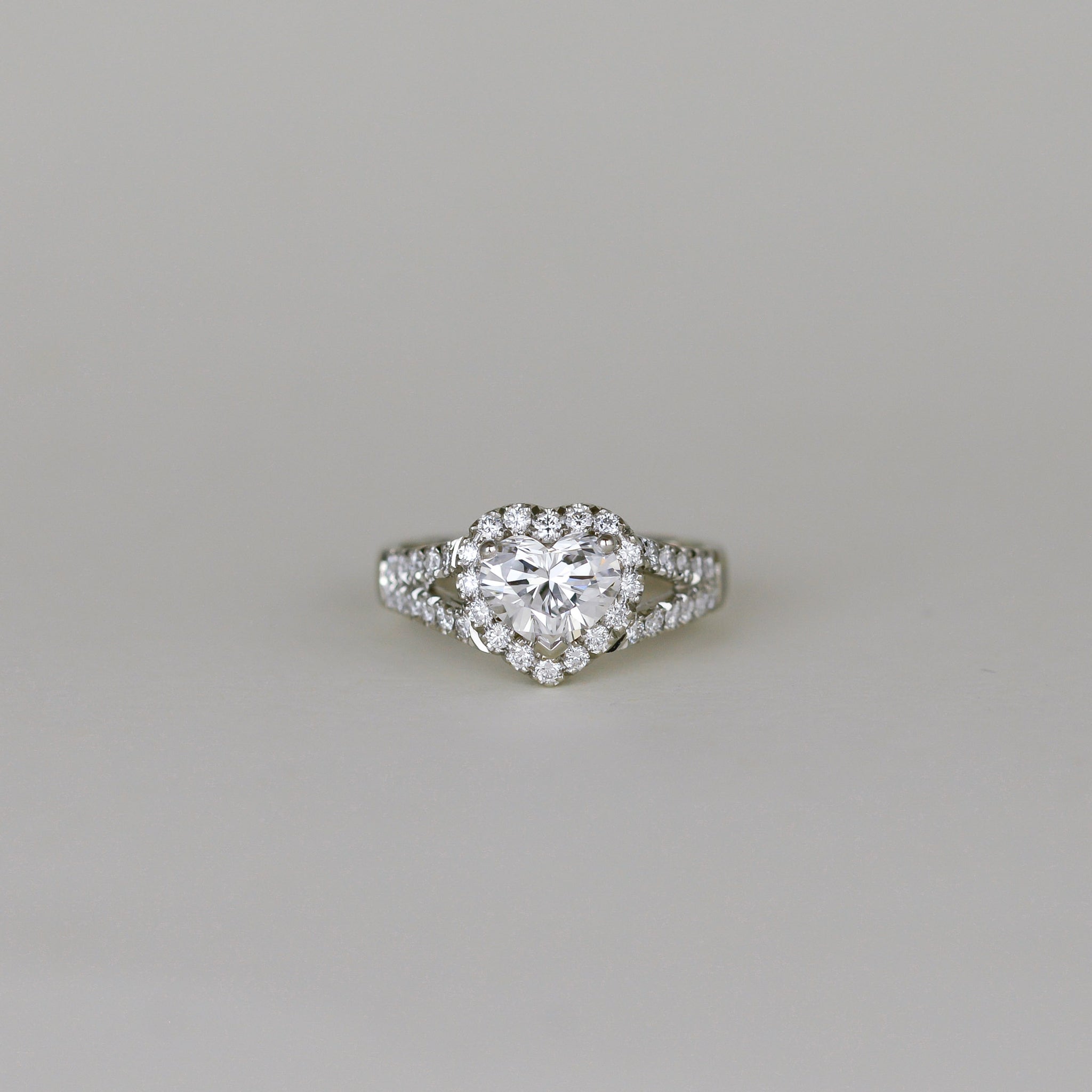 Platinum 1.51 carat heart-cut diamond cluster